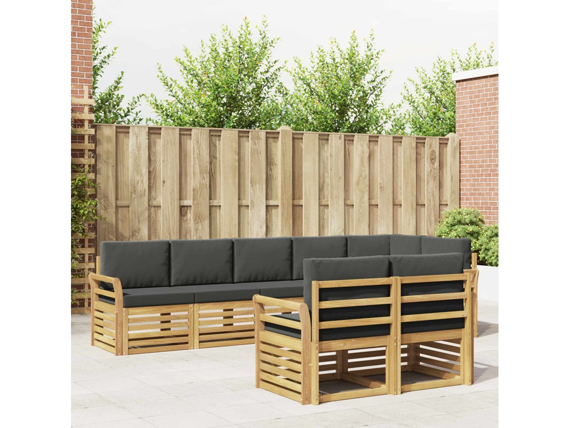 Vidaxl Conjunto De Sofás Para Exterior 8 Pcs Branco E Antracite