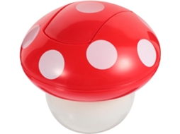 Lixeira de Mesa em Miniatura, Vermelha, em Abs, Formato de Cogumelo, 7,5 Polegadas, com Tampa Automática. SFUSHOS