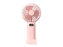 Ventilador Portátil de Mão, 5 Velocidades de Vento, Multifuncional, Dobrável, com Alça para o Pescoço 3000mah MDUG (rosa)