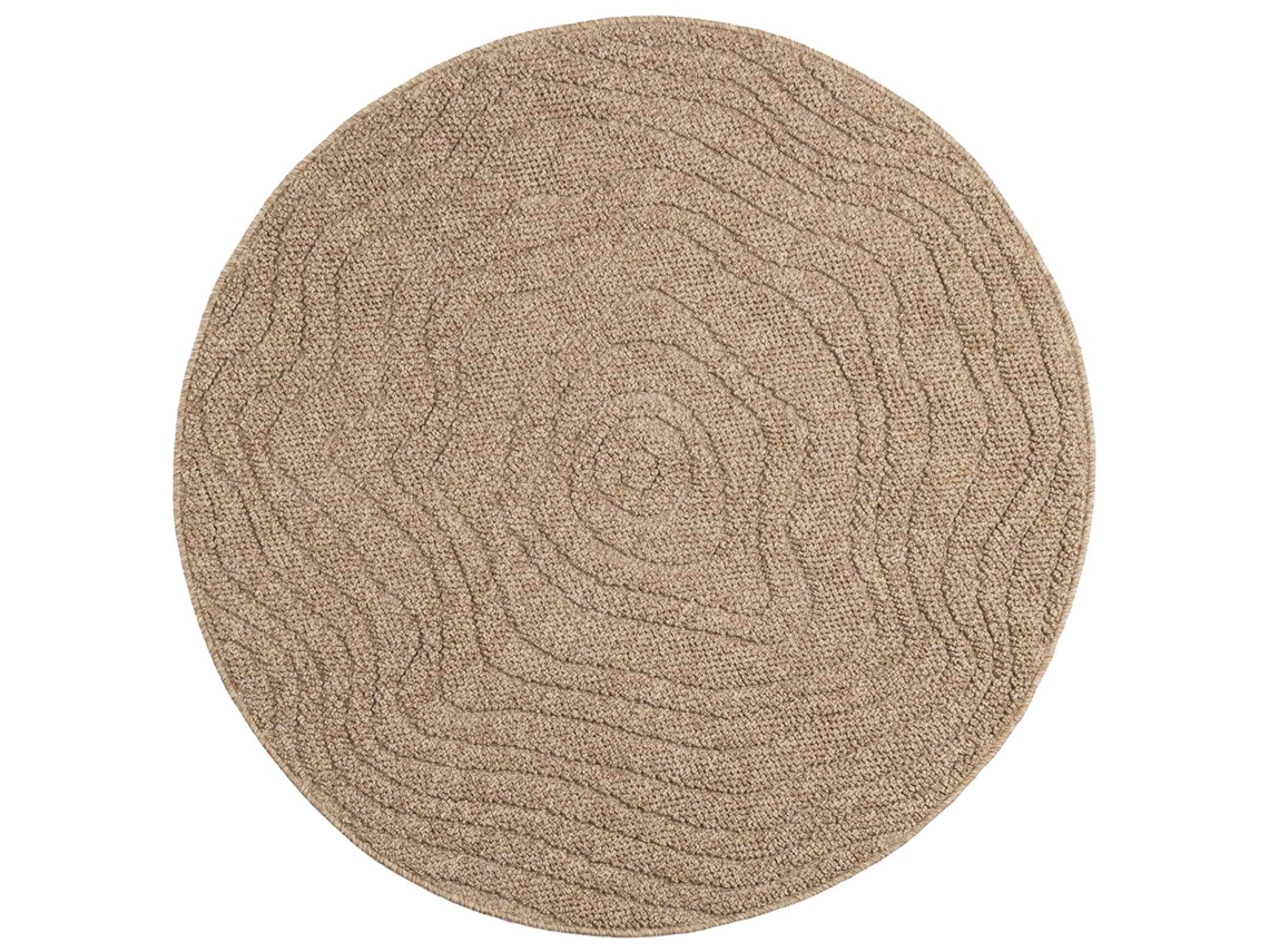 Vidaxl Tapetes De Área Moiré Redondo Agira Natural Ø 160 Cm Poliéster