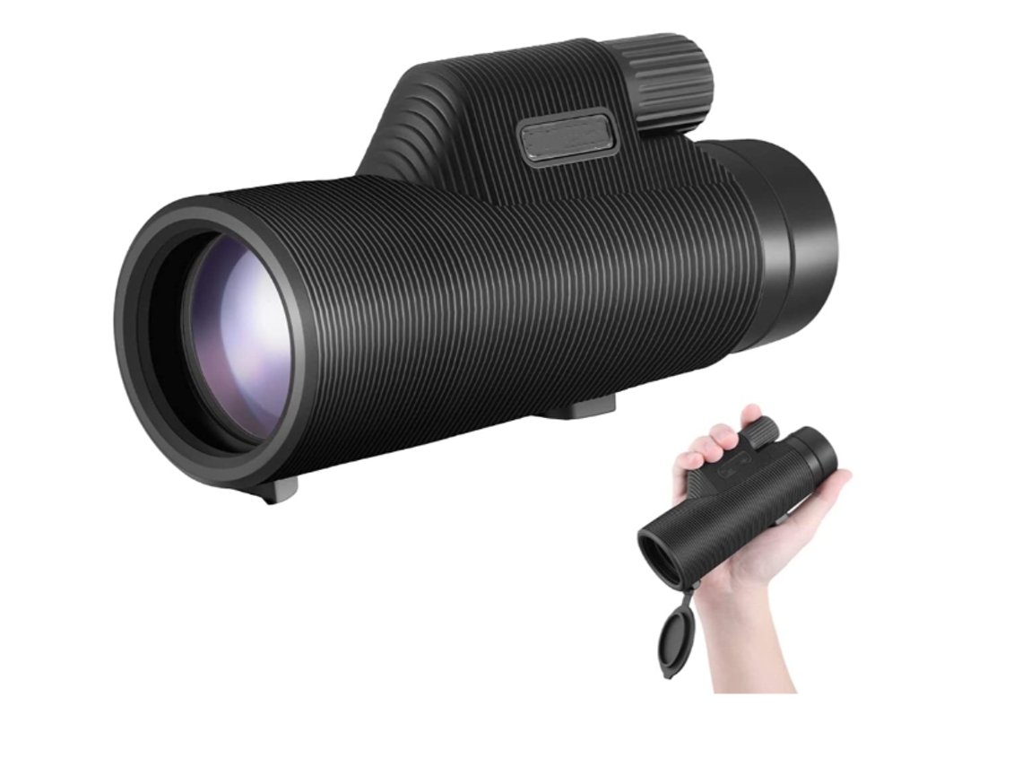 12x50 Monocular Para Adultos Hd, Telescópio Monocular 16.55mm Bak 4 Prisma De Alta Definição Com Visão Noturna Com Pouca Luz Bestvite (preto)