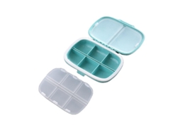 Porta, Comprimidos Para Medicamentos, 1 Unidade, Azul, Para Uso Diário, Em Palha De Trigo, Com Compartimentos Removíveis Para Medicamentos E Viagens