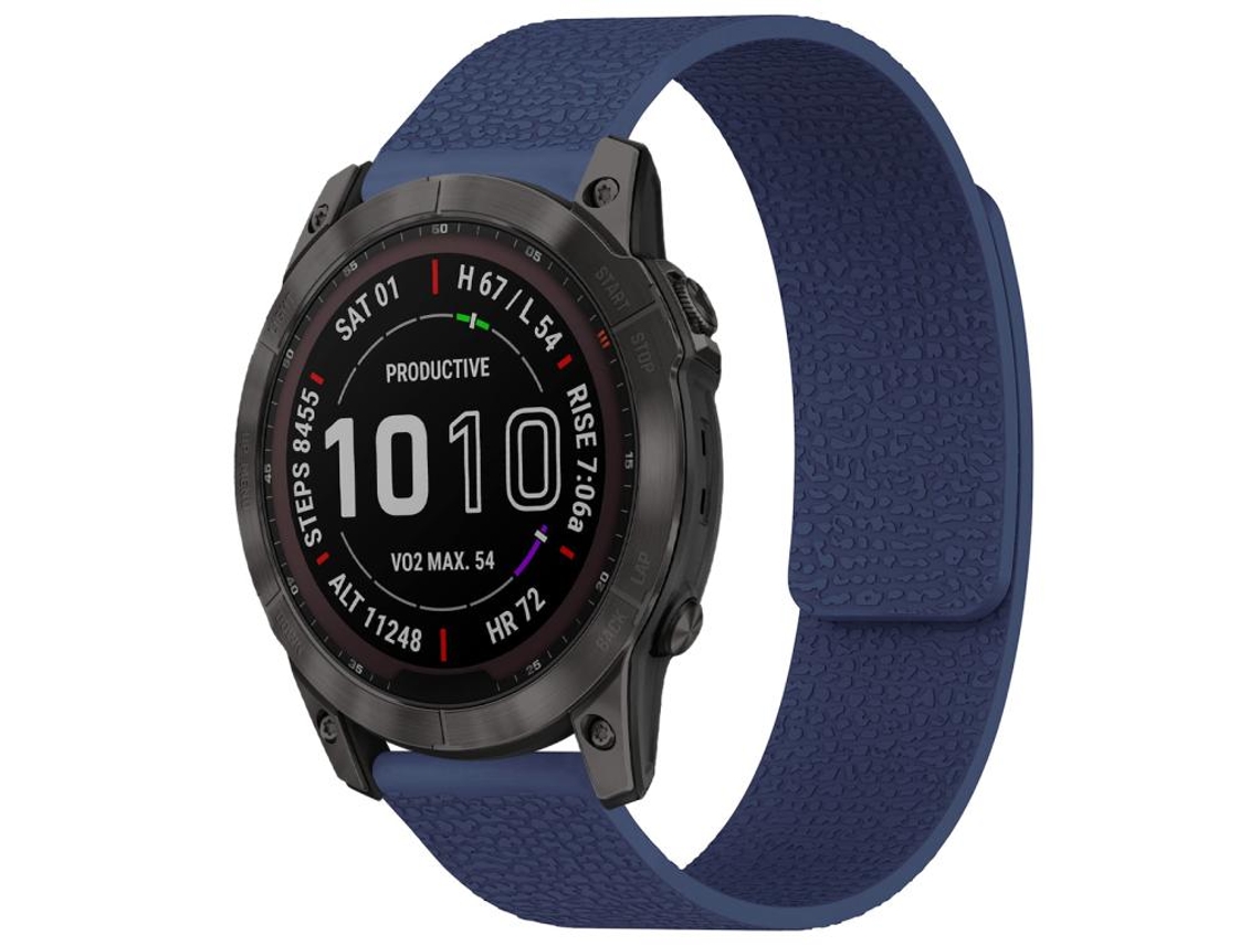 Bracelete para Garmin Fenix 8 / 7x / 6x / 5x silicone magnético textura de lichia azul meia noite XIAOMOYU (26mm)