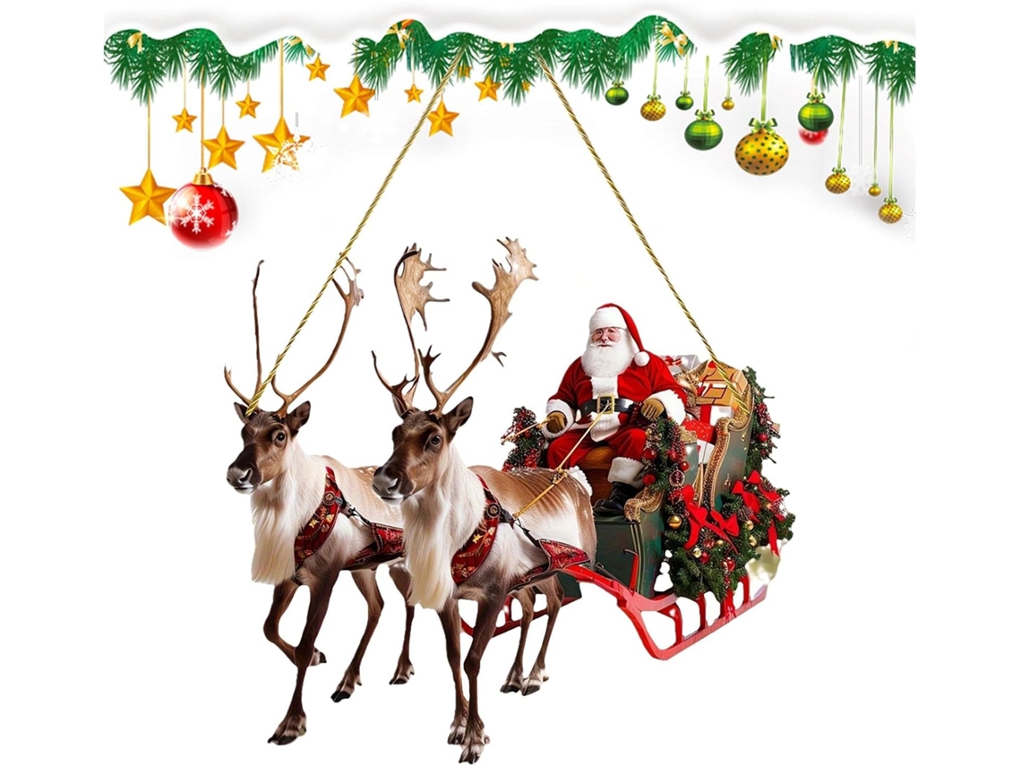 Enfeite De Trenó Do Papai Noel, Natal, Acrílico | Pingente De Rena, Ornamento E