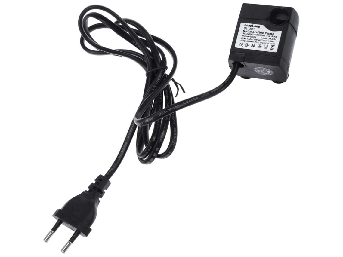 Bomba Submersível Ultra Silenciosa 300l/h 5w Para Fontana Aquário Lagoa Plugue Eu