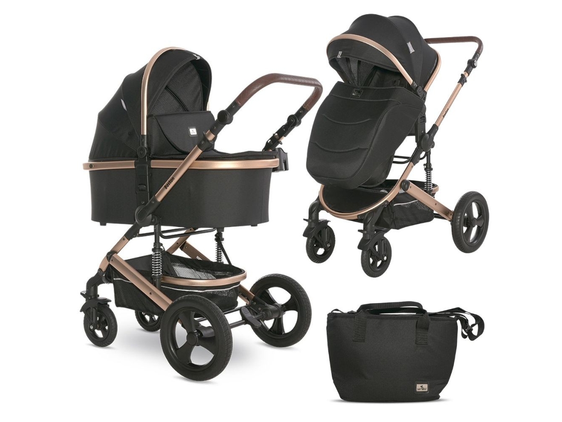 Carrinho De Bebê Lorelli Black Boston De Duas Peças Até 22 Kg