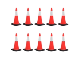 Vidaxl Cones De Sinalização Refletores Com Bases Pesadas 10 Pcs 75 Cm