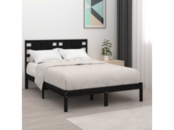 Vidaxl Estrutura De Cama 200x200 Cm Pinho Maciço Preto