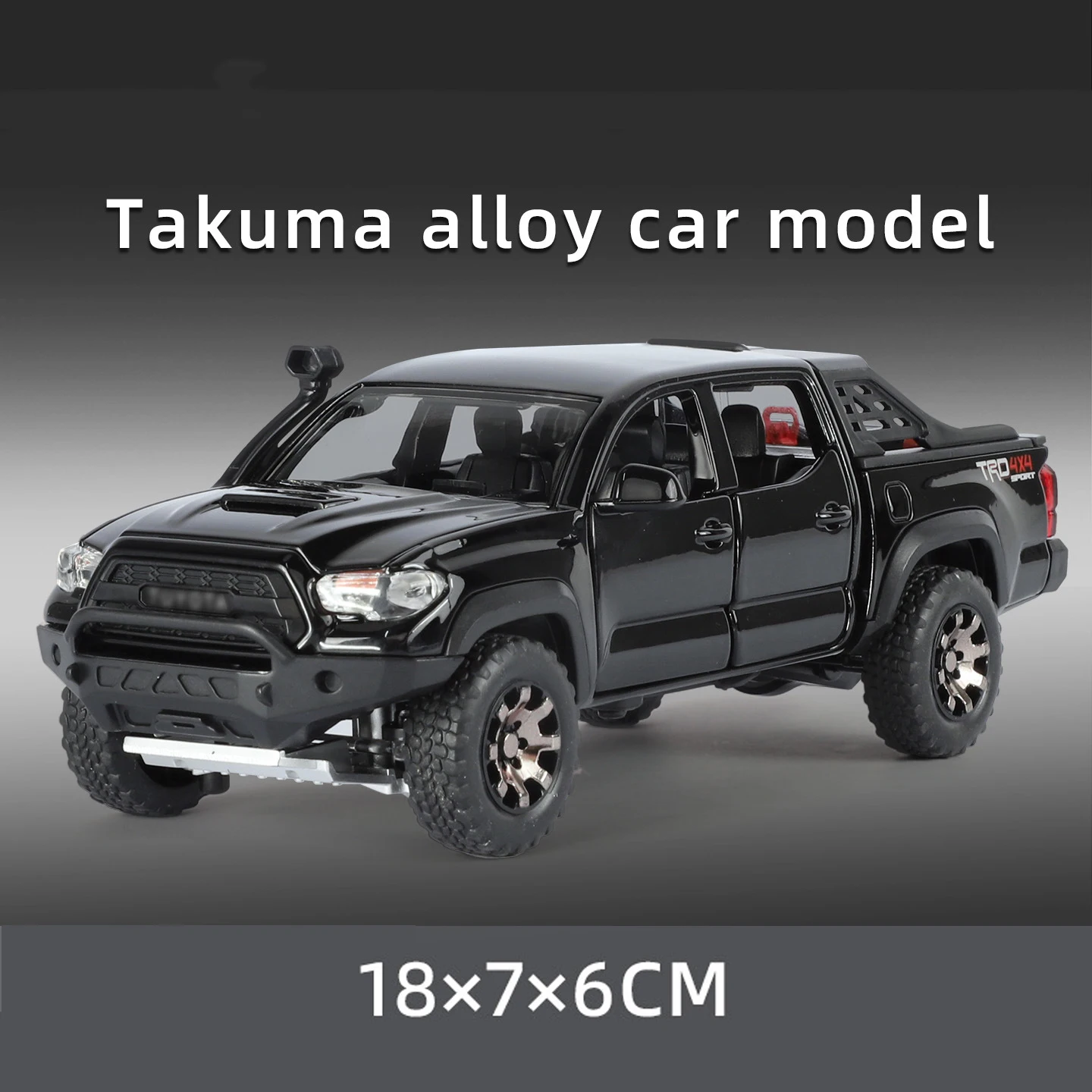 (tacoma Preto) Escala 1:32 - Miniatura De Carro, Carroceria De Metal, Com Efeitos Sonoros E Luminosos.