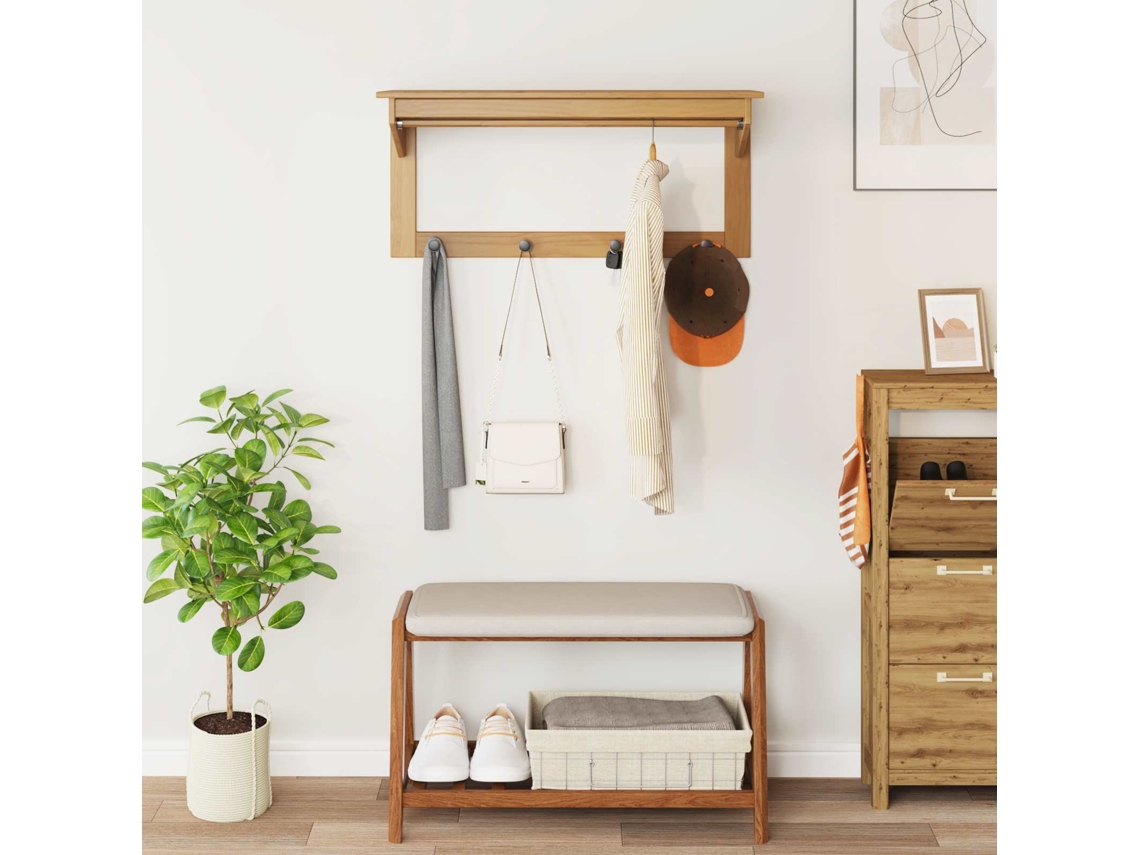Vidaxl Cabideiro Hill Marrom Mel 90 X 35 X 41.5 Cm
