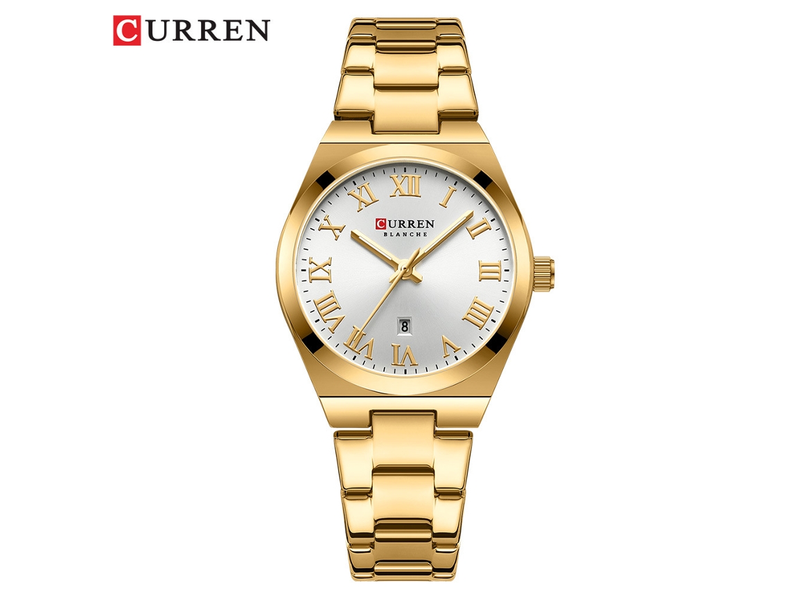 Relógio Feminino Elegante Com Números Romanos, Mecanismo De Quartzo, Calendário E Resistência À Água.