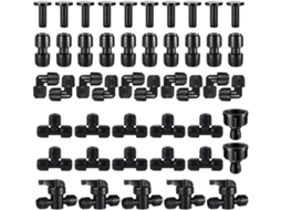 Kit De Acessórios Para Irrigação Por Gotejamento 1/4" Com 47 Peças -
