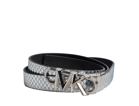Cinto De Mulher Michael Kors Bags Fino Reversível Metálico Pele Prateado (l)