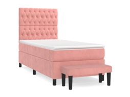 Box Spring Bed, Box Spring Beds Vidaxl Cor-de-rosa Veludo (90 X 190 Cm)