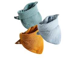Pacote com 3 bandanas Babadores para bebês, 4 protetores de dentição para bebês, com estampas para os pais.