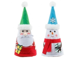 Sacola De Presente Criativa De Natal Com Desenho Animado Do Papai Noel E Boneco De Neve Hengjian