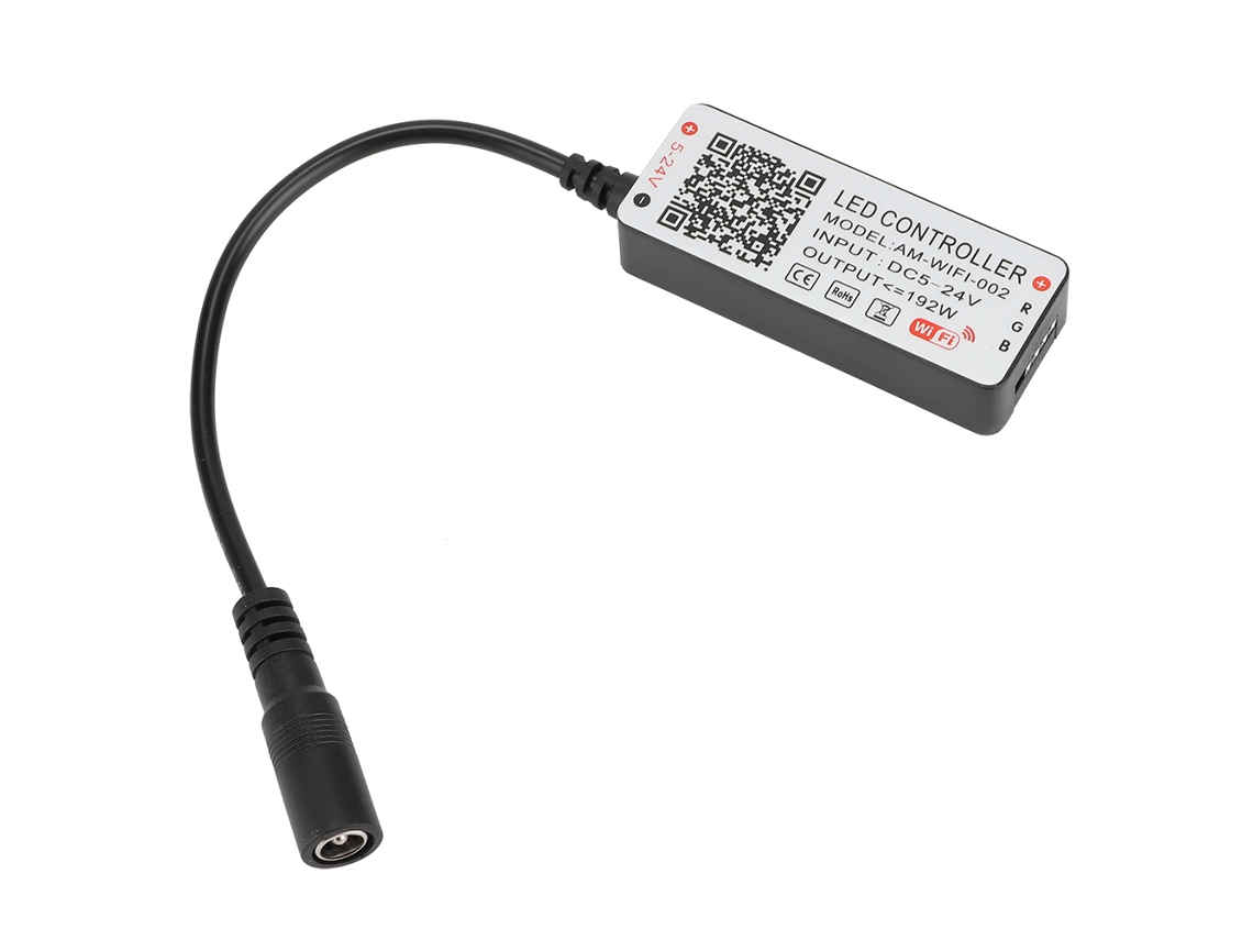 Controlador Wifi Inteligente Laxiscreed Para Tensão Dc 5-24v Com Funções De Dimmer E Controle Via App