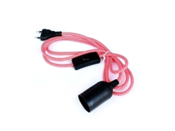 Cabo Têxtil E27 Com Interruptor E Ficha 2M - LEDBOX