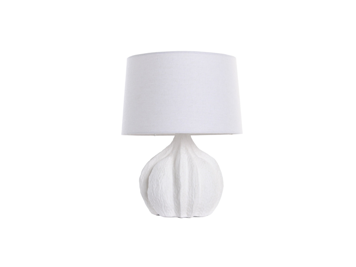 Abajur de Mesa em Linho Branco Dolomite, 40x40x51,5cm ALEXANDRA HOUSE LIVING