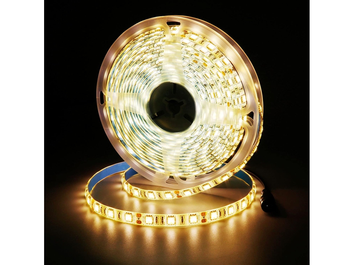 Fita de Led Flexível de 5m com 120 Soquetes, 3000k , Baixa Temperatura de Cor BRILVIBERA (branco Quente)
