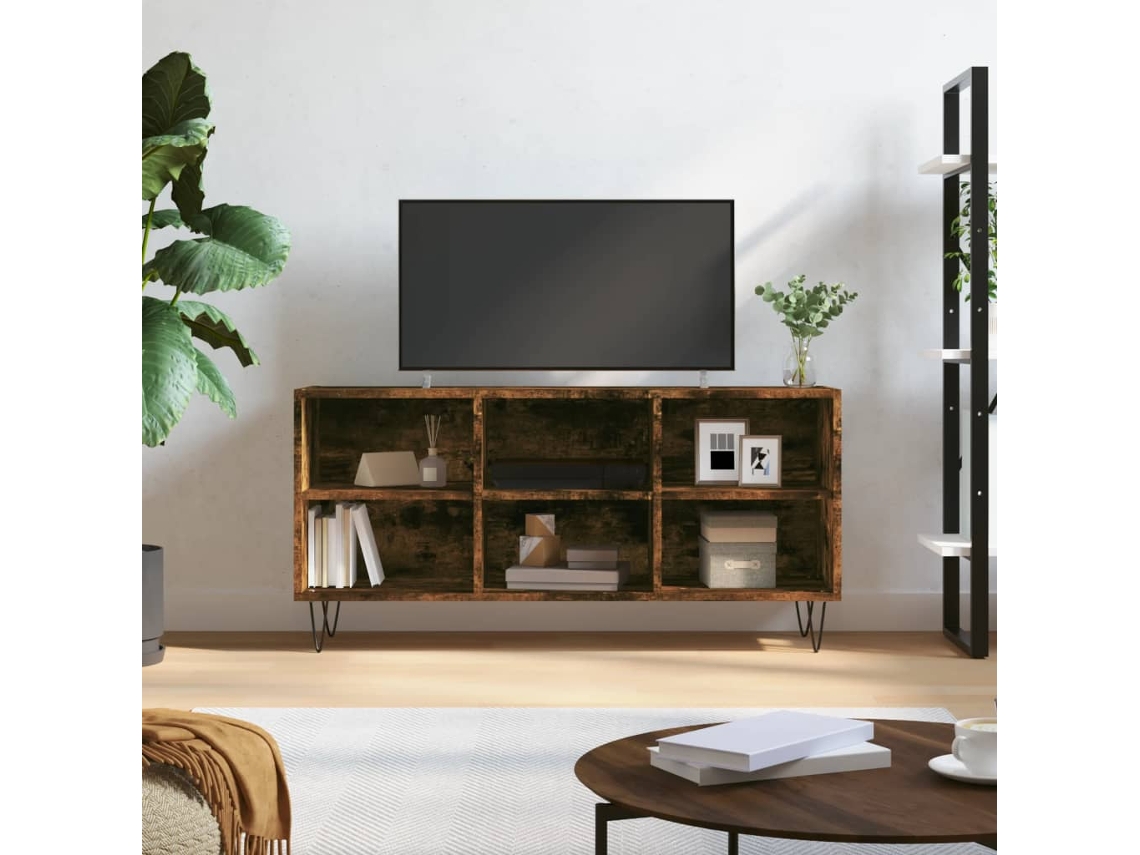 Vidaxl Móvel de Tv 103,5x30x50 Cm Derivados Madeira Carvalho Fumado