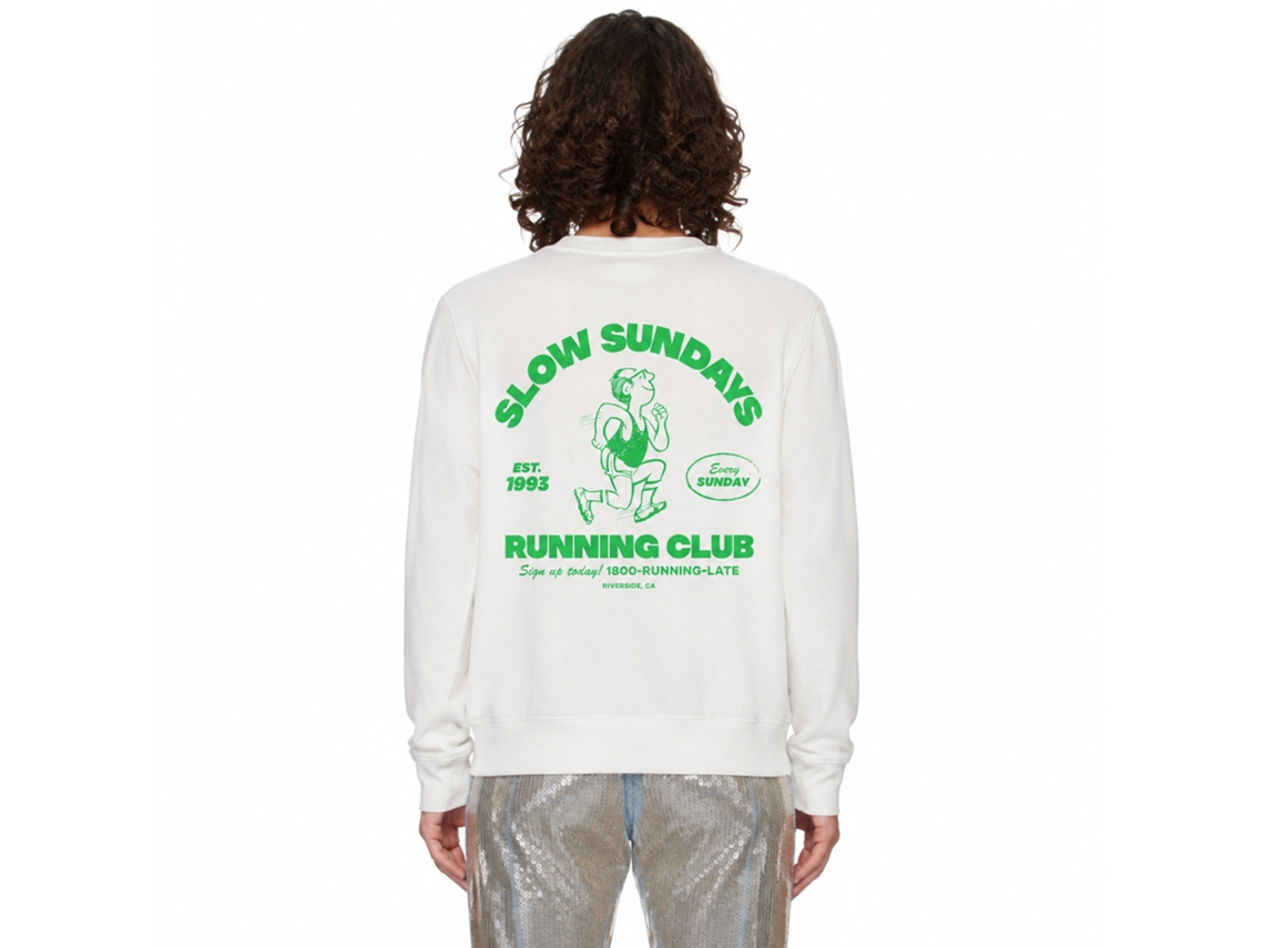 Rockinstone Slow Sundays Run Club Sweatshirtdouble-sided Print Unique Designer Style