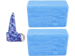 Conjunto 2 Blocos De Ioga Eva Com Alça Para Flexibilidade Postural