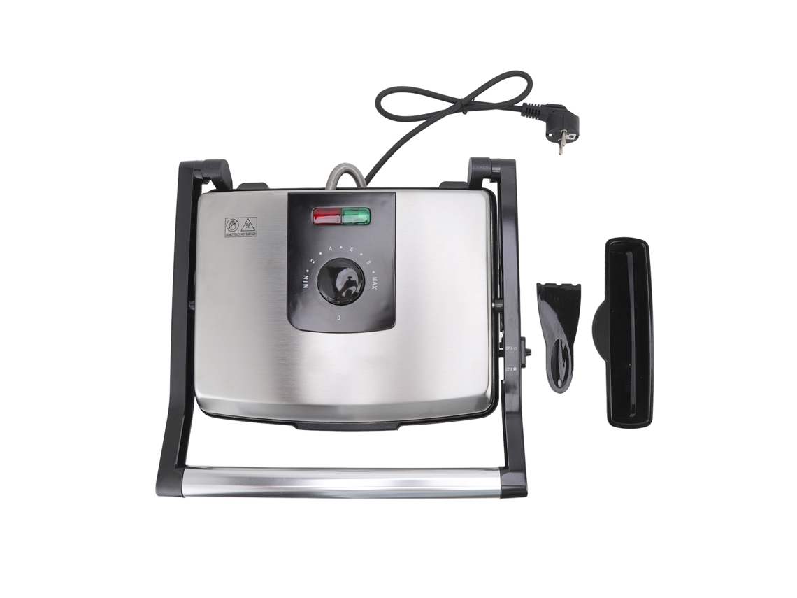 Grelhador elétrico 2000w em aço inox, dois lados, para carne, sanduíches e pão, 220 240v LAXISCREED