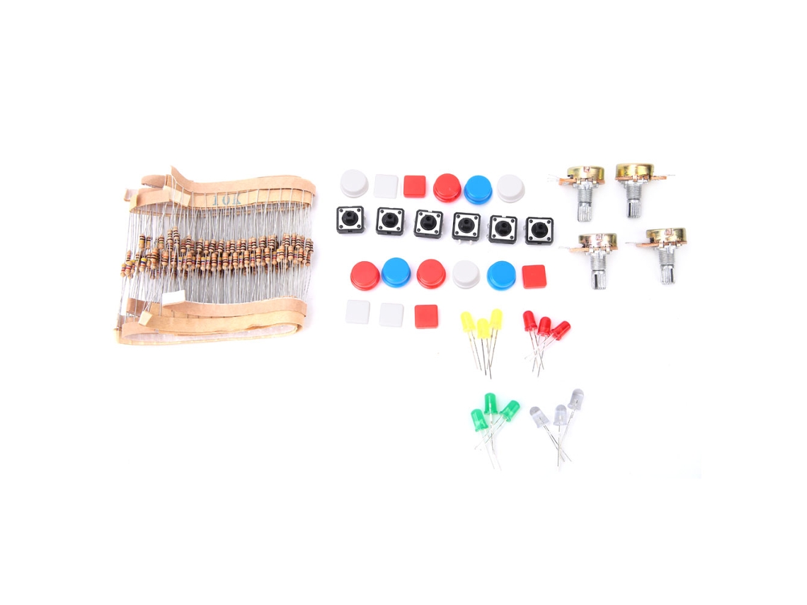 Kit Peças Eletrônicas Resistor Led Interruptor Potenciômetro | S/MARCA