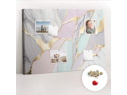 Quadro De Cortiça Com Impressão Padrão De Mármore Para A Sala De Estar Espelharte (70x100 Cm)