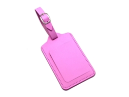 Etiqueta de Endereço Rosa em Couro para Bagagem, Ideal para Malas BRILVIBERA