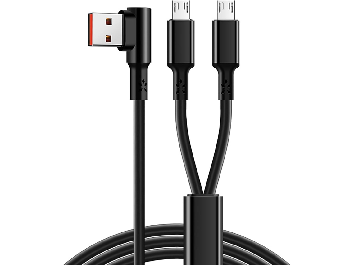 Cabo De Carregamento Usb 2 Em 1, Flexível E 66 W, Feito Nylon,