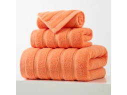 Conjunto De 3 Toalhas Em Puro Algodão Super Absorventes, De Secagem Rápida, Ideais Para Casas De Banho, Spas E Hotéis. Laranja Hexinyigjly