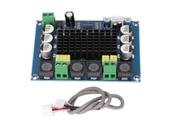 Placa amplificadora digital HiFi de duplo canal 2x120W de baixa perda e alta eficiência DC12-24V