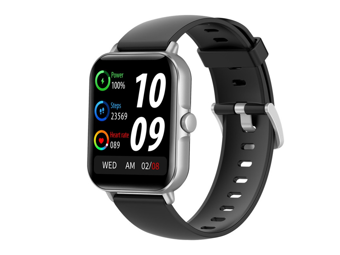 Relógio Inteligente Ht03 Bluetooth Informações Push Monitoramento de Saúde Climática Prata e Preto GODTVAGT
