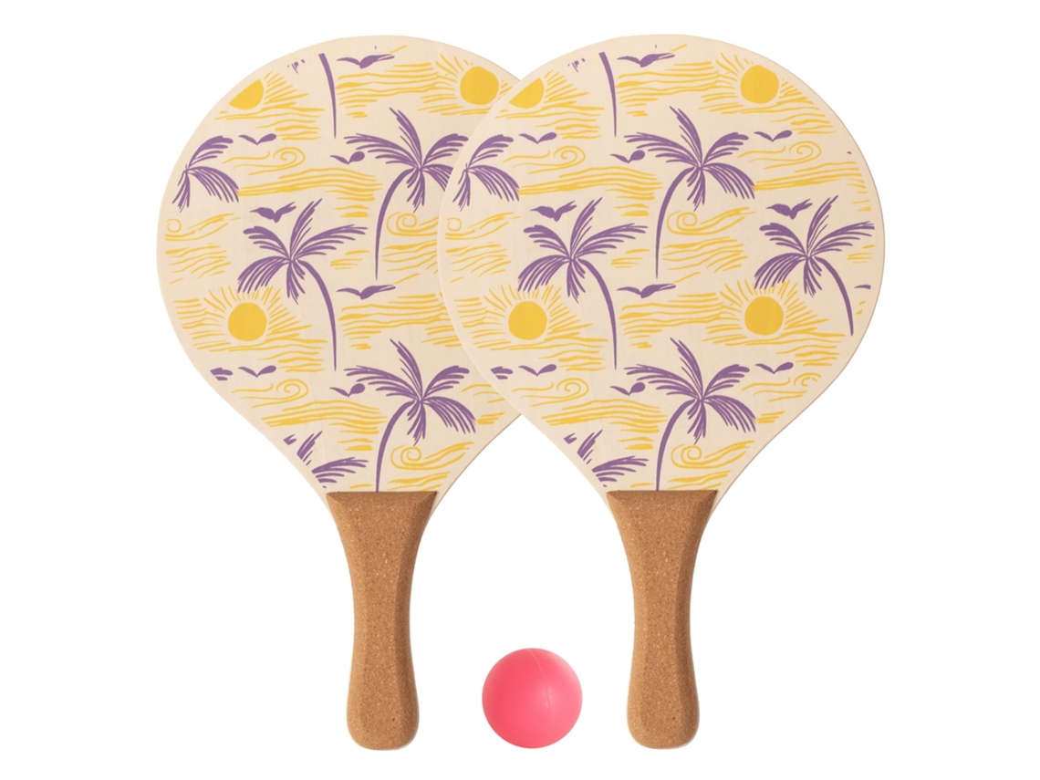 Juego De Palas De Playa De Madera Con Pelota Softee Palm