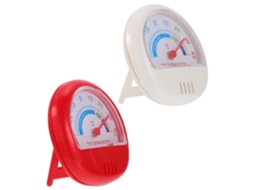 Termômetro De Geladeira Vermelho, Portátil, Para Medição De Temperatura, Feito De Plástico, 2 Peças Com Escala