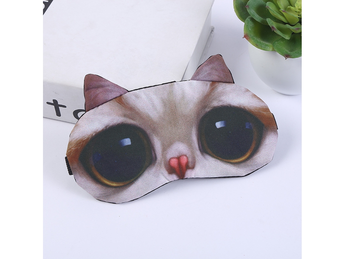 Máscara De Dormir 3d Animais , Com Fecho Ajustável, Bloqueio De Luz Para Festas, Viagem E Sestainclui Bolsa De Gelo Gato Hexinyigjly