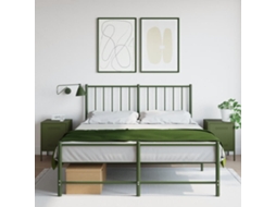 Vidaxl Mesas De Cabeceira 2 Pcs 36x39x50,5 Cm Aço Verde Azeitona
