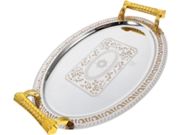 Bandeja Oval De Aço Inoxidável Tamanho Xs 32x24 Cm
