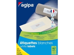Caixa De 500 Folhas A4 4000 Etiquetas Multiusos Permanente 105x72 Mm Branco Agipa