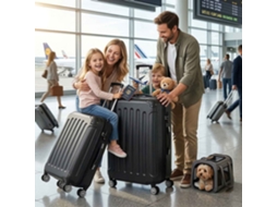 Lazyspace - Conjunto De 3 Malas De Viagem Em Abs, Textura Listrada, Rodas 360° E Cadeado Tsa, Preto, 20"/24"/28"