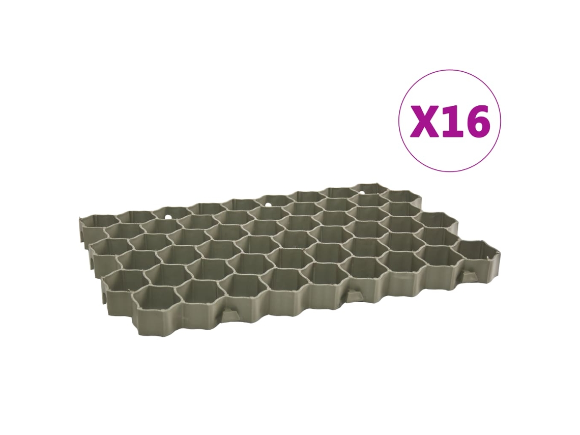 Grelhas para Relvado 16 Pcs 60x40x3 Cm Plástico Verde MAISON EXCLUSIVE