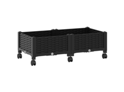 Conjunto 1 Vaso De Jardim Vidaxl Preto Polipropileno (80 X 40 X 29 Cm)
