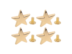 10 Peças De Remaches Estrela De Metal 20mm Liga De Zinco Com Parafusos Ph 7mm Para Roupas Sapatos Jaquetas Dourado