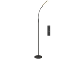 Luminária Chão Led Dimerizável, Temp. Cor Ajustável, Controle Remoto/toque, Temporizador, Preta