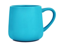 Caneca grande de cerâmica brilhante, 532 ml (18 oz), para escritório e casa, própria para lava-louças e micro-ondas, cor azul-turquesa.