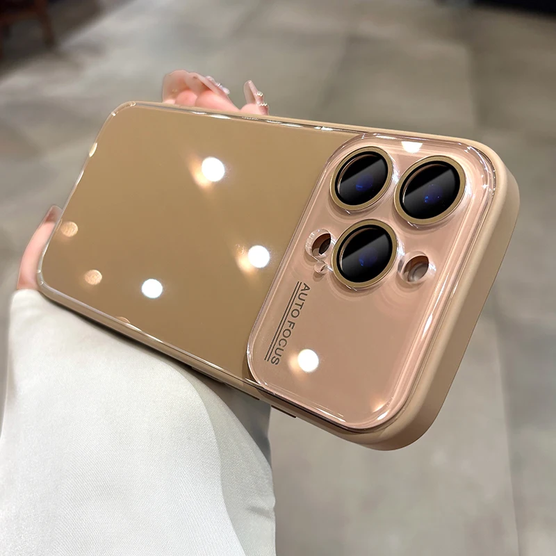 Capa Protetora De Câmera Em Vidro Temperado (marrom) Para Iphone 16 Pro Max, Com Estrutura Rígida À Prova De Choque.