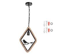 Rebe-lâmpada Pendente Vintage Pássaro E26/e27 Forma De Losango Para Sala De Estar Quarto 85-245v