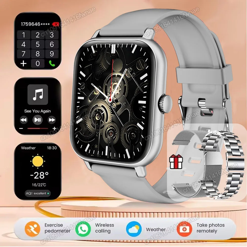 (prateado) Smartwatch, Chamadas Bluetooth, Rastreador De Atividades Físicas, Monitoramento De Frequência Cardíaca, Gps, À Prova D'água.